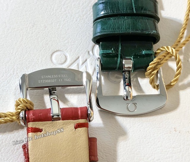 欧米茄机械女款手表 OMEGA超级装原复刻鳄鱼皮女士腕表 gjs2581